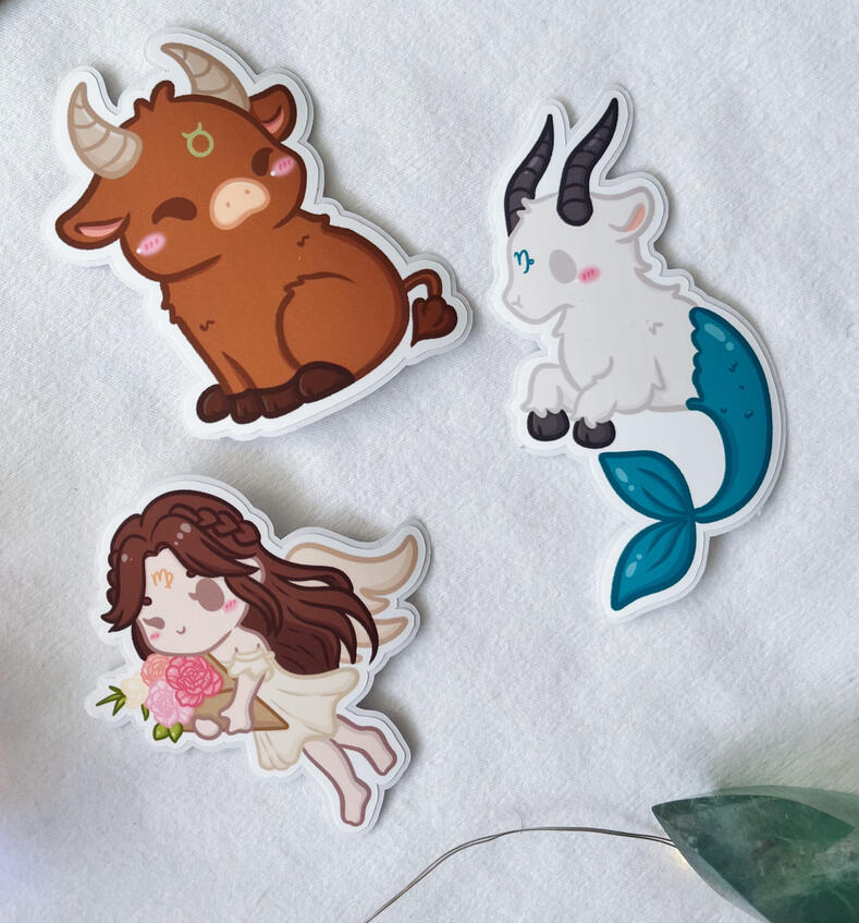 Astrological Zodiac Signs Die Cut Sticker Collection: Earth Signs