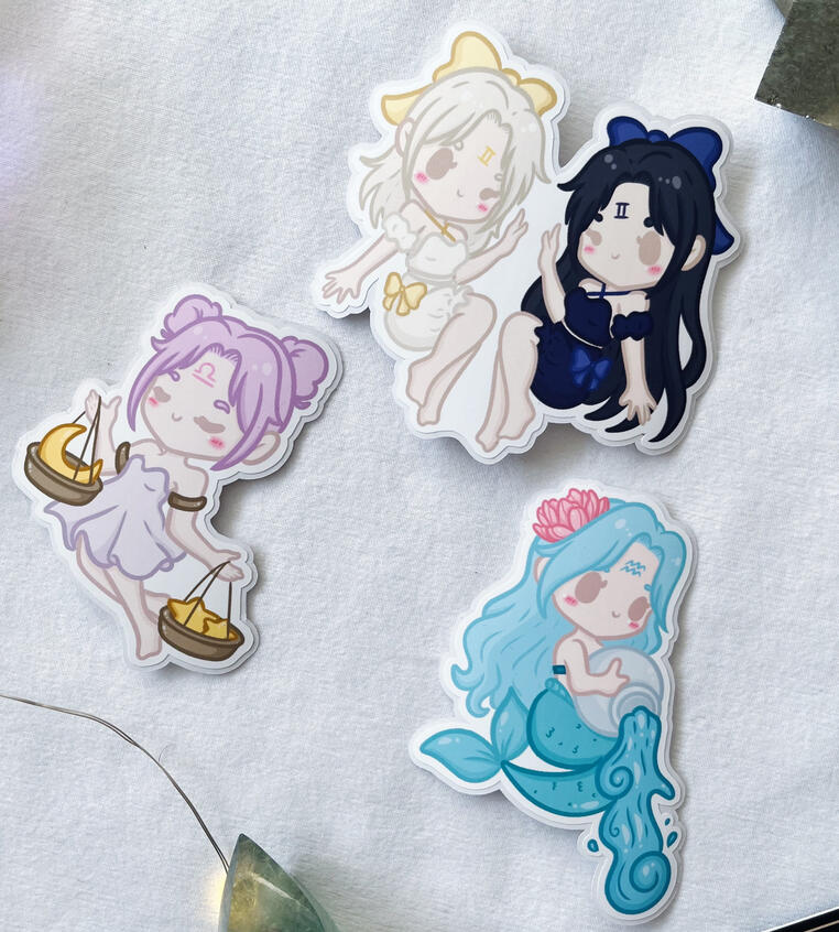 Astrological Zodiac Signs Die-Cut Sticker Collection: Air Signs