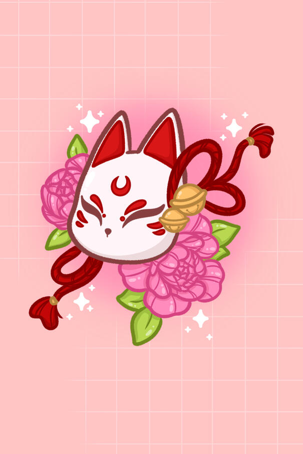 Kitsune Mask (Print Size: 4 x 6", including 8 x 8)